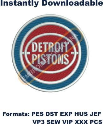  Detroit Pistons logo embroidery design